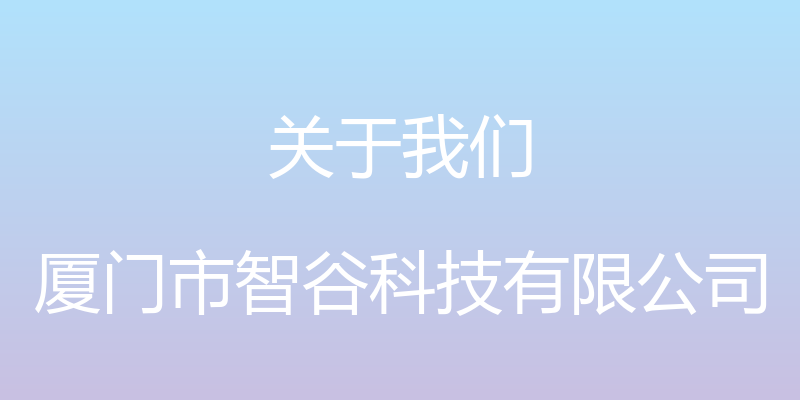 关于我们 - 厦门市智谷科技有限公司